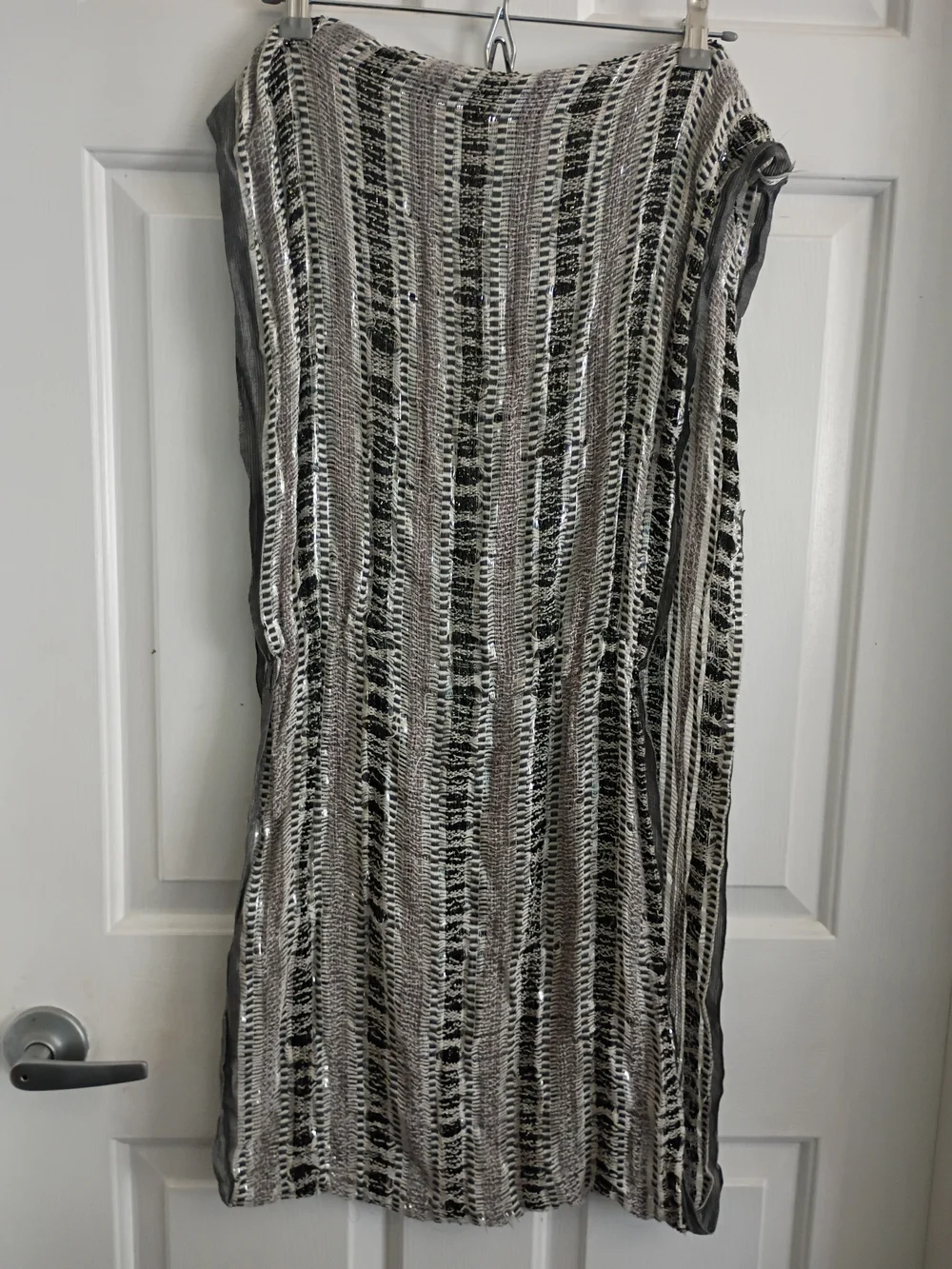 Neutral Striped Knit Infinity Scarf